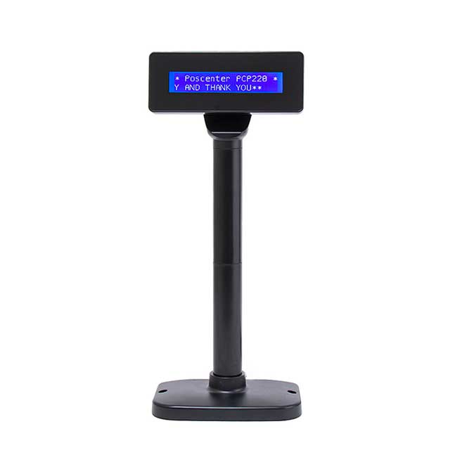 Дисплей покупателя Poscenter PCP220 (бело-голубой ЖКИ), подставка, USB кабель 3.0 м., черный